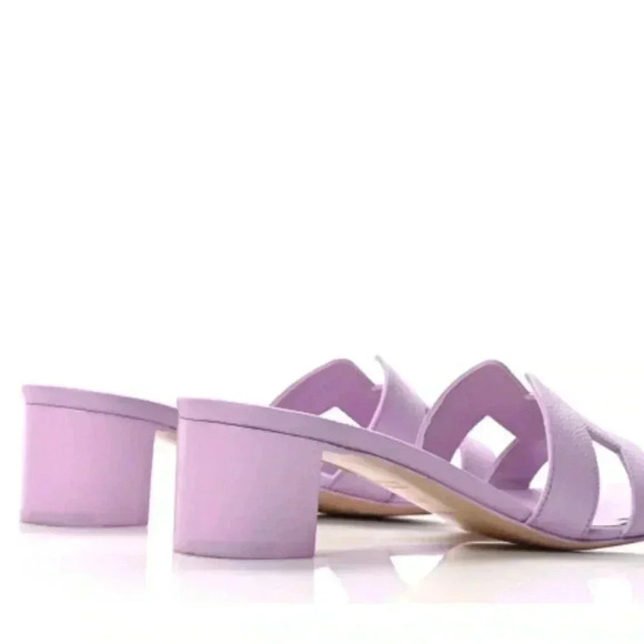 NIB Hermes Oasis Sandals Heels Violet Amethyst 38 - Picture 2 of 8